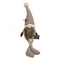Gnome, Dangle Leg Coffee Bean w/Sign Brown