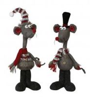 Mouse, Red/Wht Striped Scarf 2 Asst Plush 14&quot;