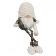 Gnome, Cozy Stocking Cap Dangle Leg Brown Plaid