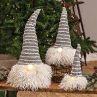 Gnome, Lg Gray Hat w/LED Light Nose