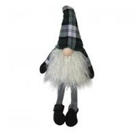 Gnome, Sitting Green Plaid Long Leg