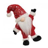 Gnome, Silver Star Hat Santa Standing on One Leg