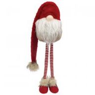 Gnome, Standing Red/Wht Stripe Legs w/Dangle Hat 28&quot;