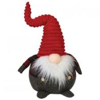 Gnome, Lg Portly Gray w/Red Hat