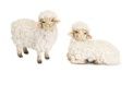 Figurine, Sheep Resin/White Wool 2 Asst 3"/3.5"