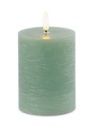 Candle, Flameless LED Wick 3"x4" Green B/O