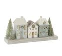 House, LED 3 Houses &amp; Trees on Base 11.5&quot;x5.5&quot;