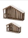 Creche, Wood w/Snowy Roof 2 Asst