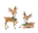 Reindeer, Retro w/Wreath Set/2    5.5"/7.5"