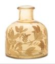 Vase, Gold Etched on Amber Glass 5.5"