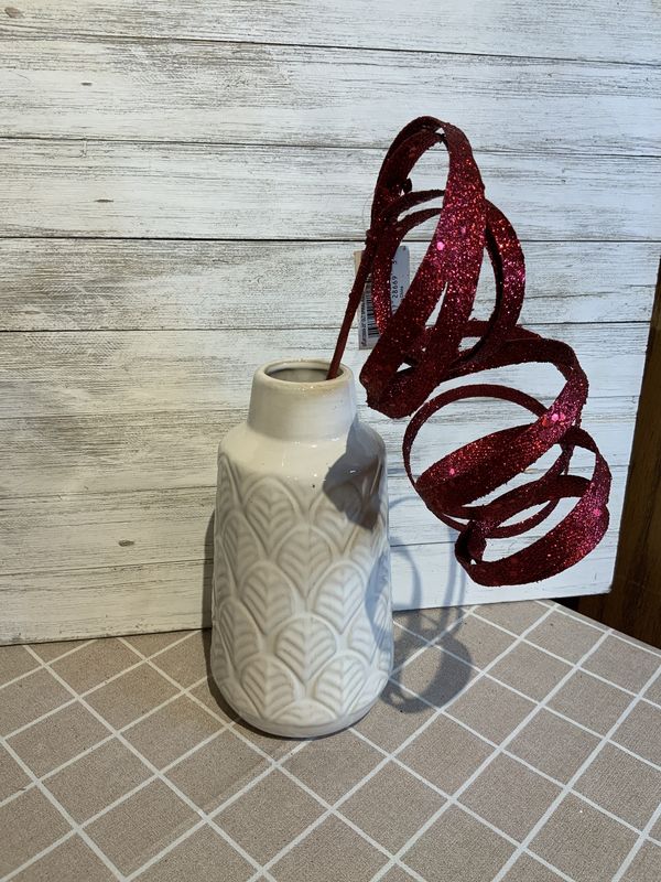 Ribbon, Curly 25" Burgundy Glitter