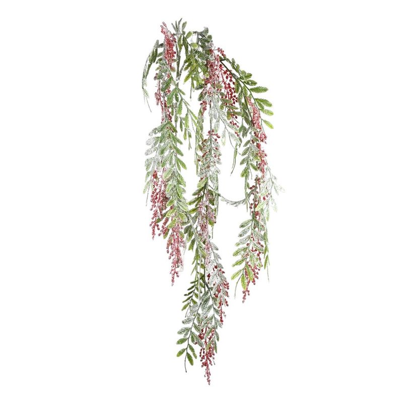 Branch, 46&quot; Glitter Hanging Pepper Red Berry