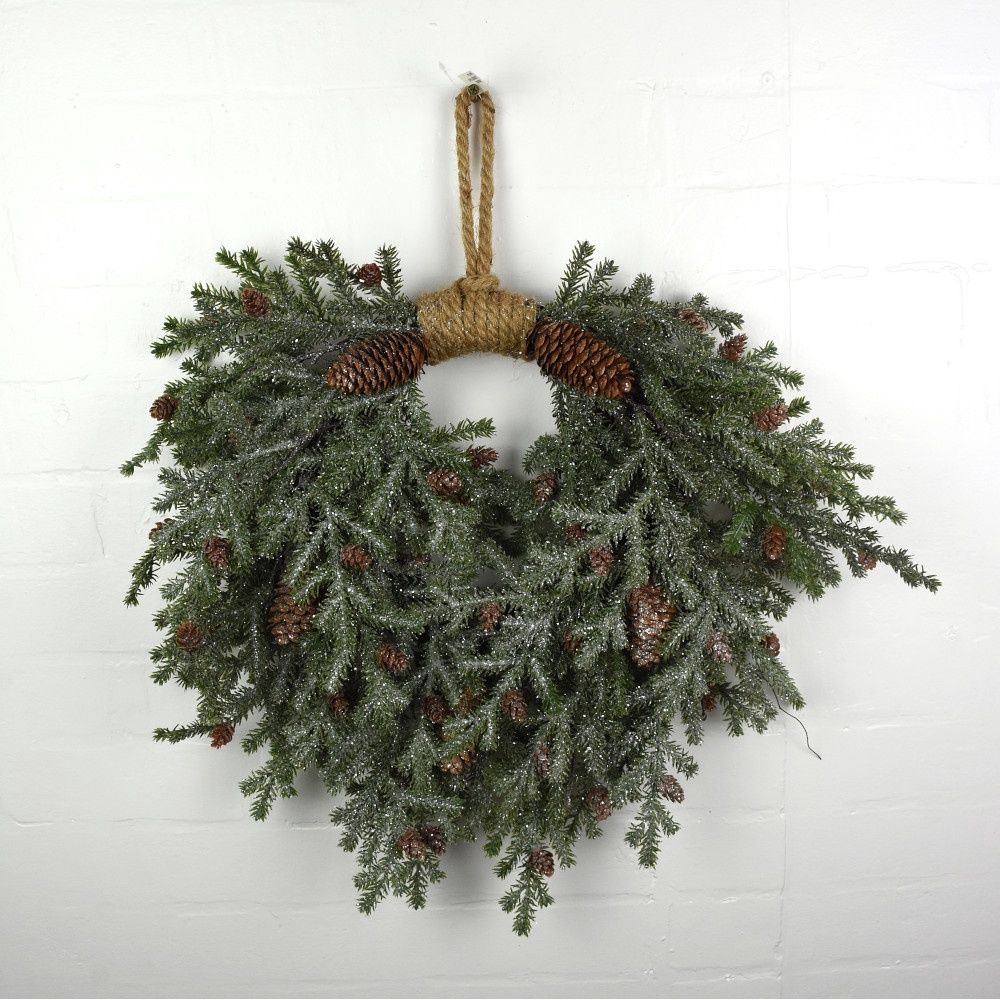Wreath, 20" Balsam Cone W/Jute