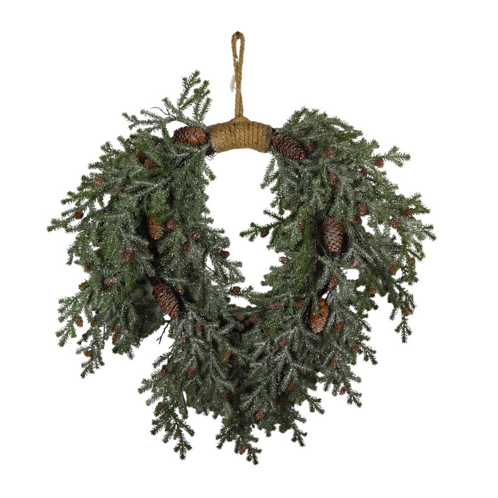 Wreath, Balsam Cone 28" w/jute