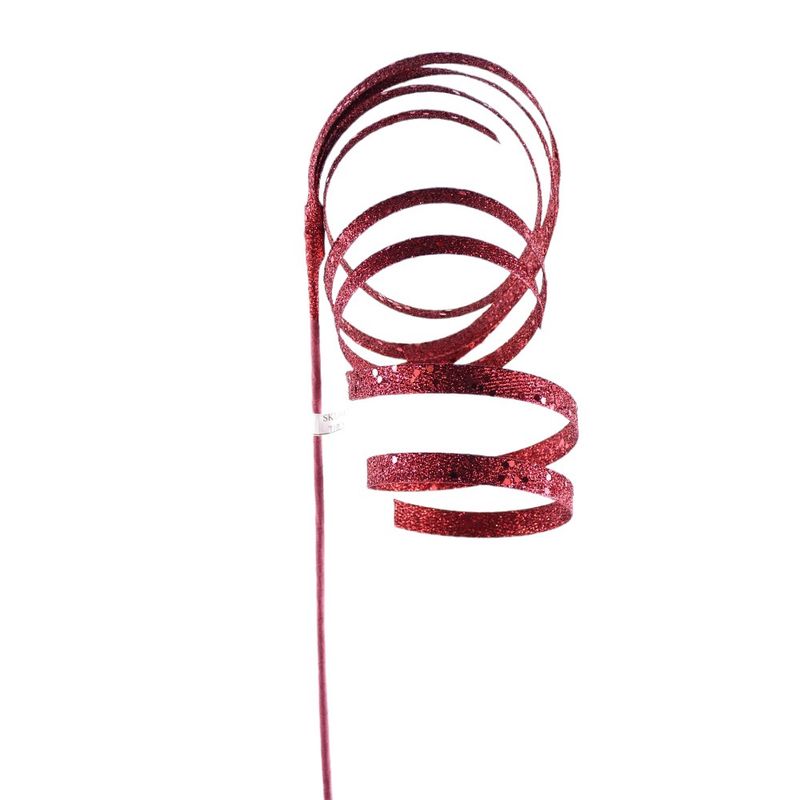 Ribbon, Curly 25&quot; Burgundy Glitter