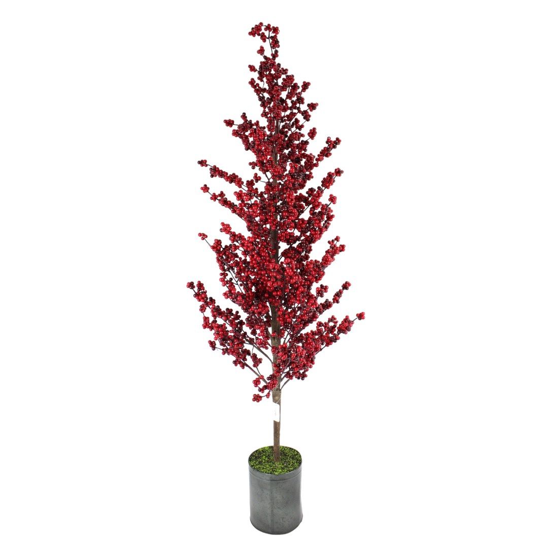 Tree, 51&quot; Red Berry Potted