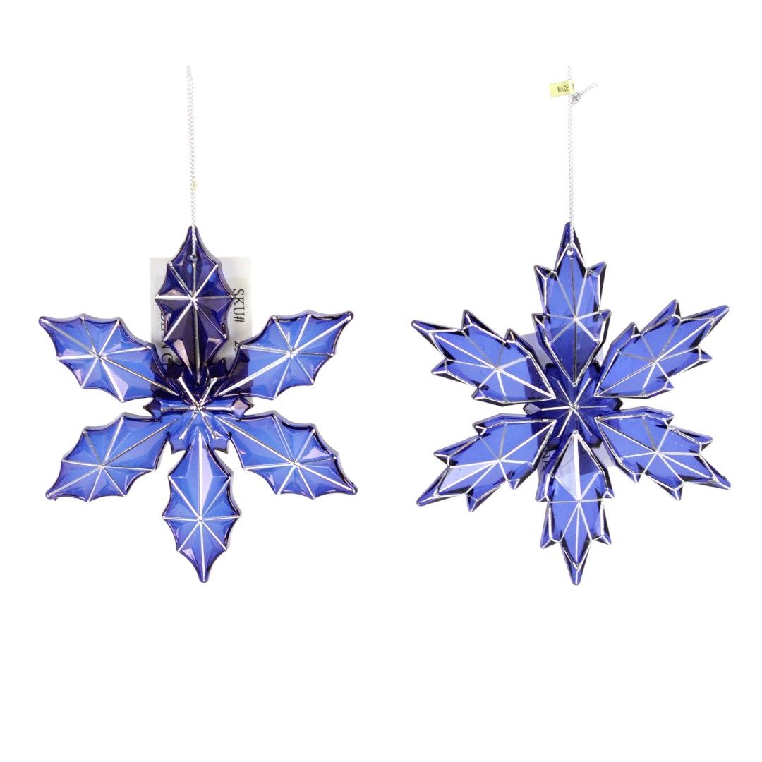 Ornament, 4.75&quot; Blue Acrylic Snowflake 2 Asst