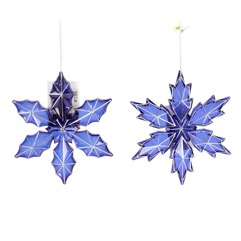 Ornament, 4.75&quot; Blue Acrylic Snowflake 2 Asst