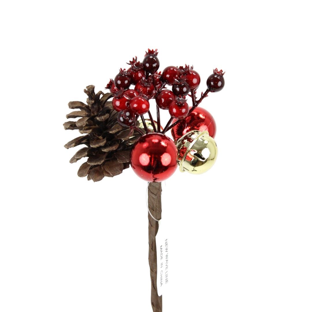 Pick, 8" Red/Natural Bell Berry