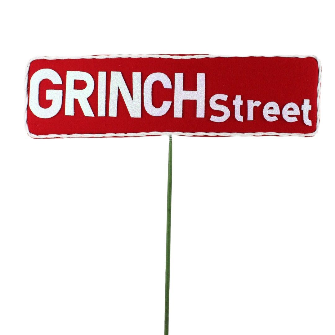 Pick, 6"x21" Red/White GRINCH Street Sign