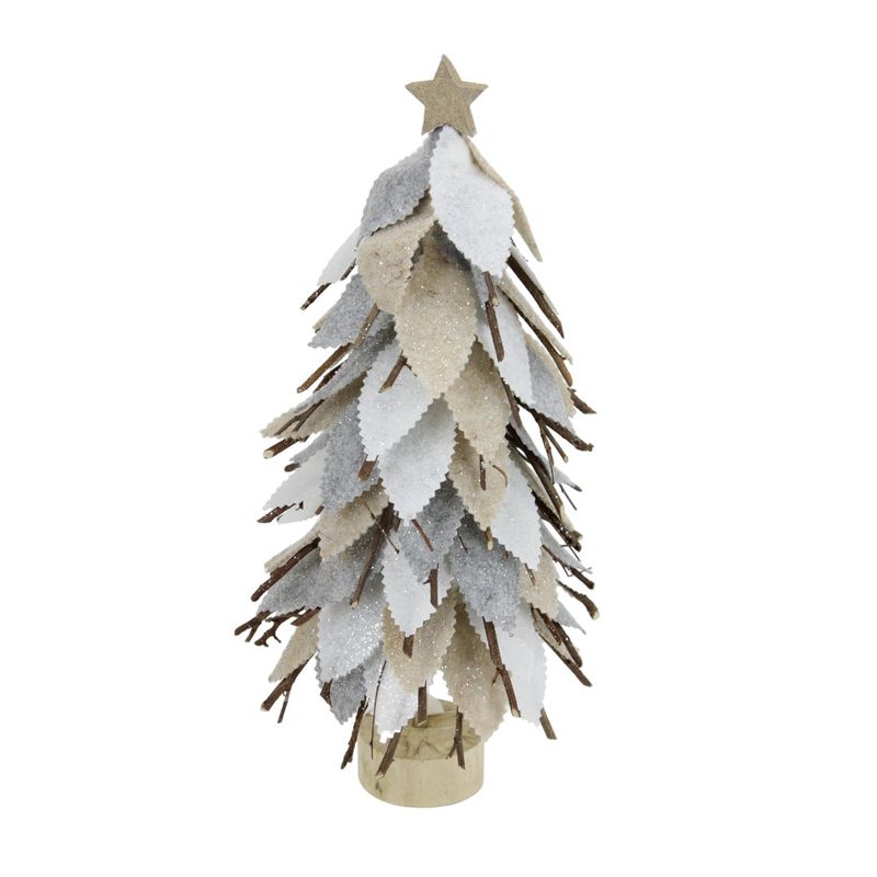 Tree, 16&quot; Snow Leaf Twig Gray/Natural