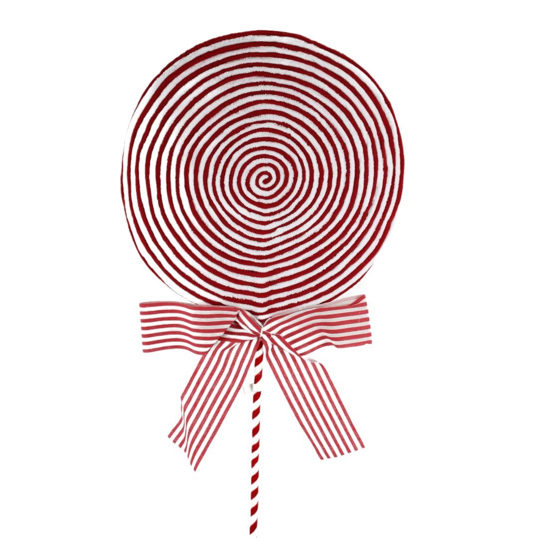 Ornament, 33.5" Lollipop Red/White Stripe