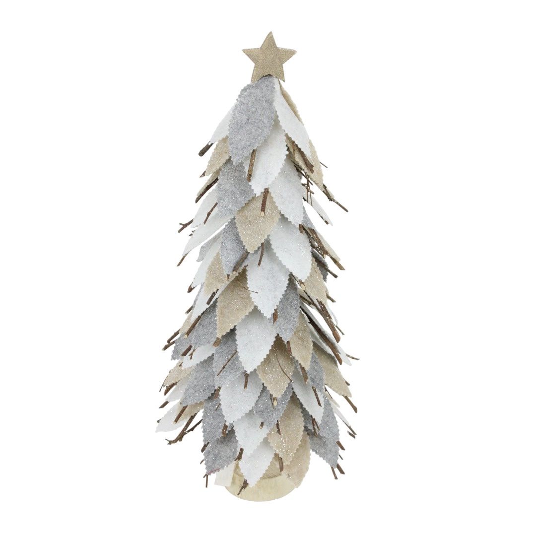 Tree, 20&quot; Snow Leaf Twig Gray/Natural