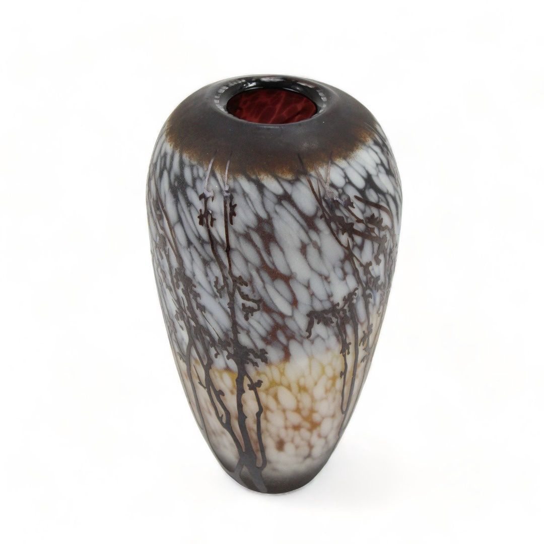 Vase, Silhouette Branch Brown/White 11.4"x6.25"