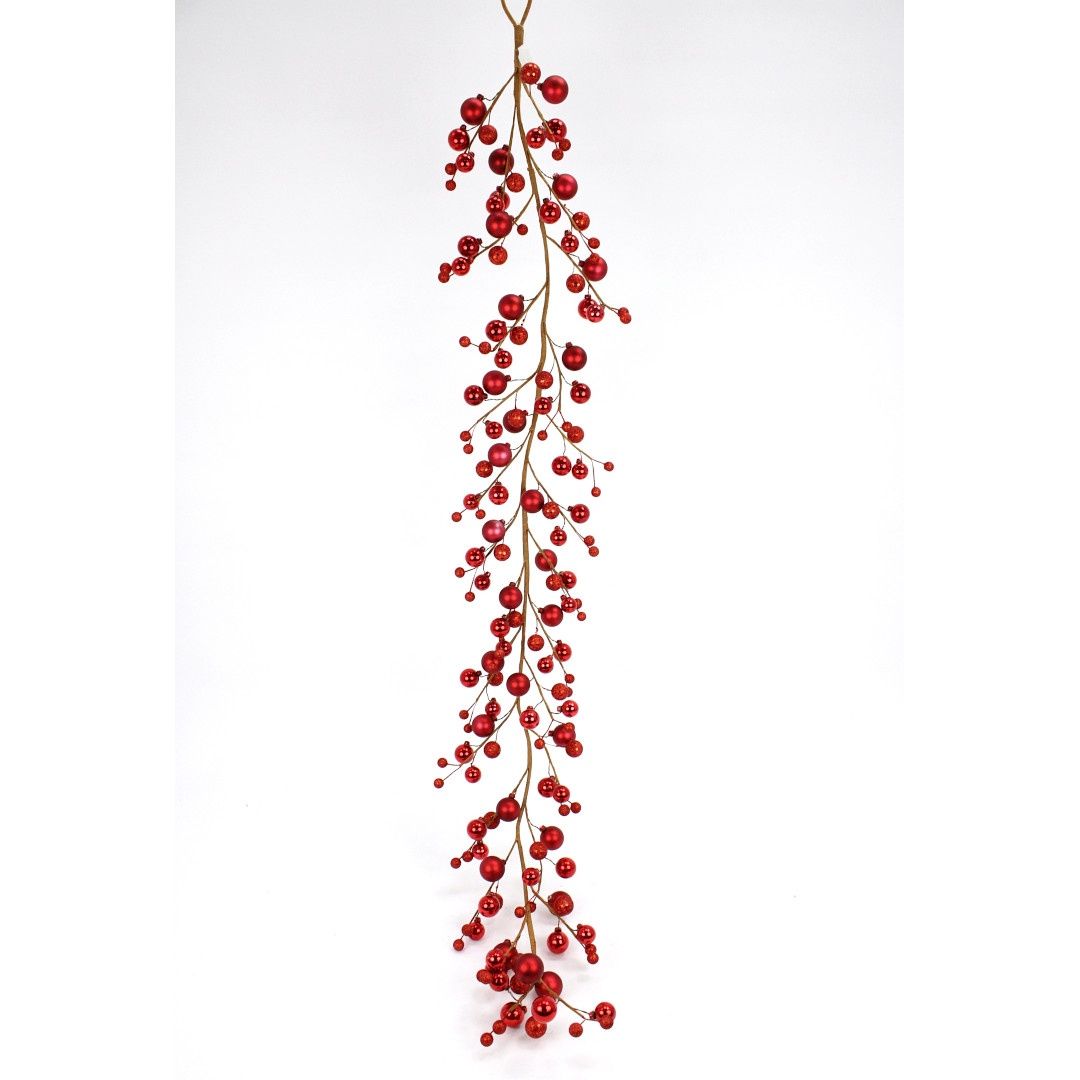 Garland, Mixed Ball Red 5'
