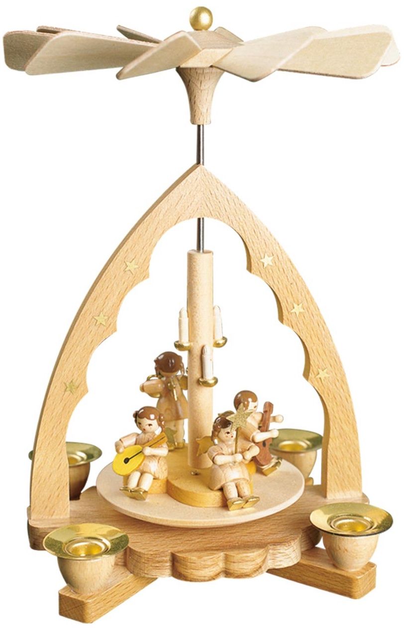 Pyramid, Angel Natural w/Candles