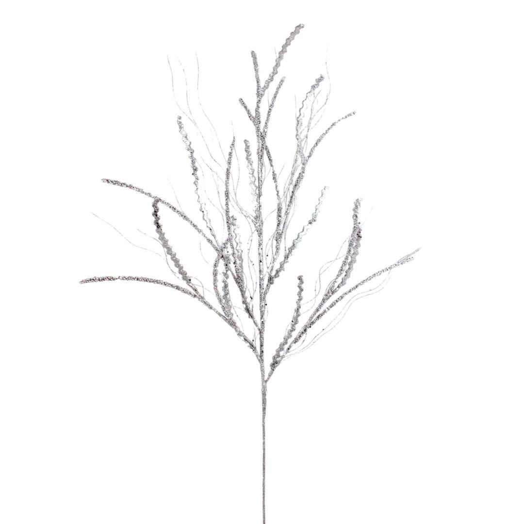 Spray, 37" Silver Glitter Grass