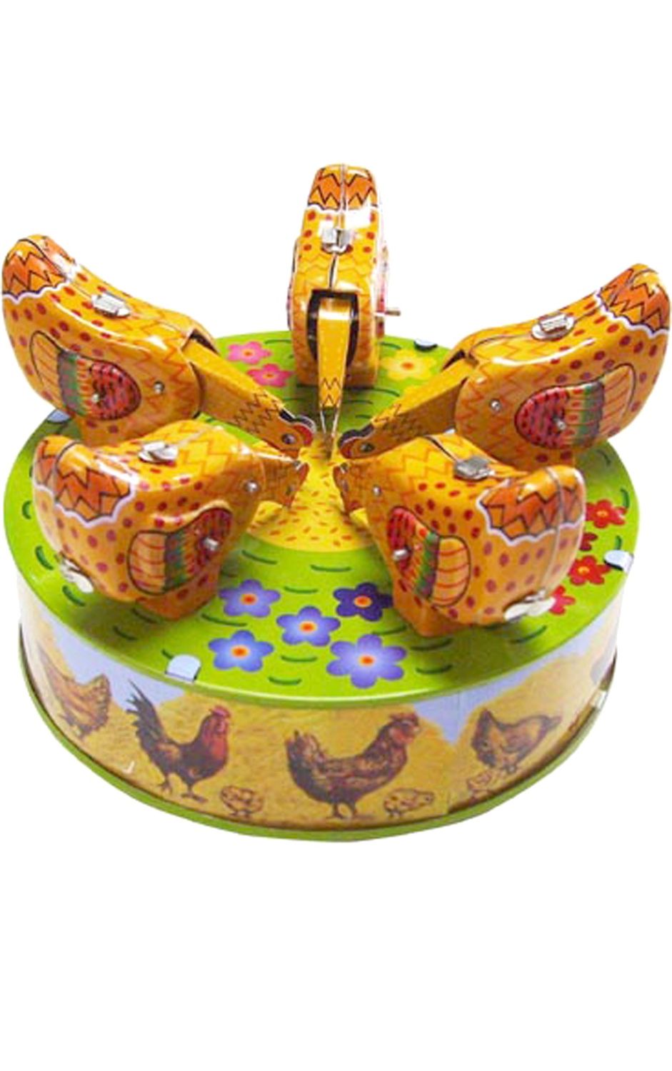 Toy, Tin Pecking Chickens