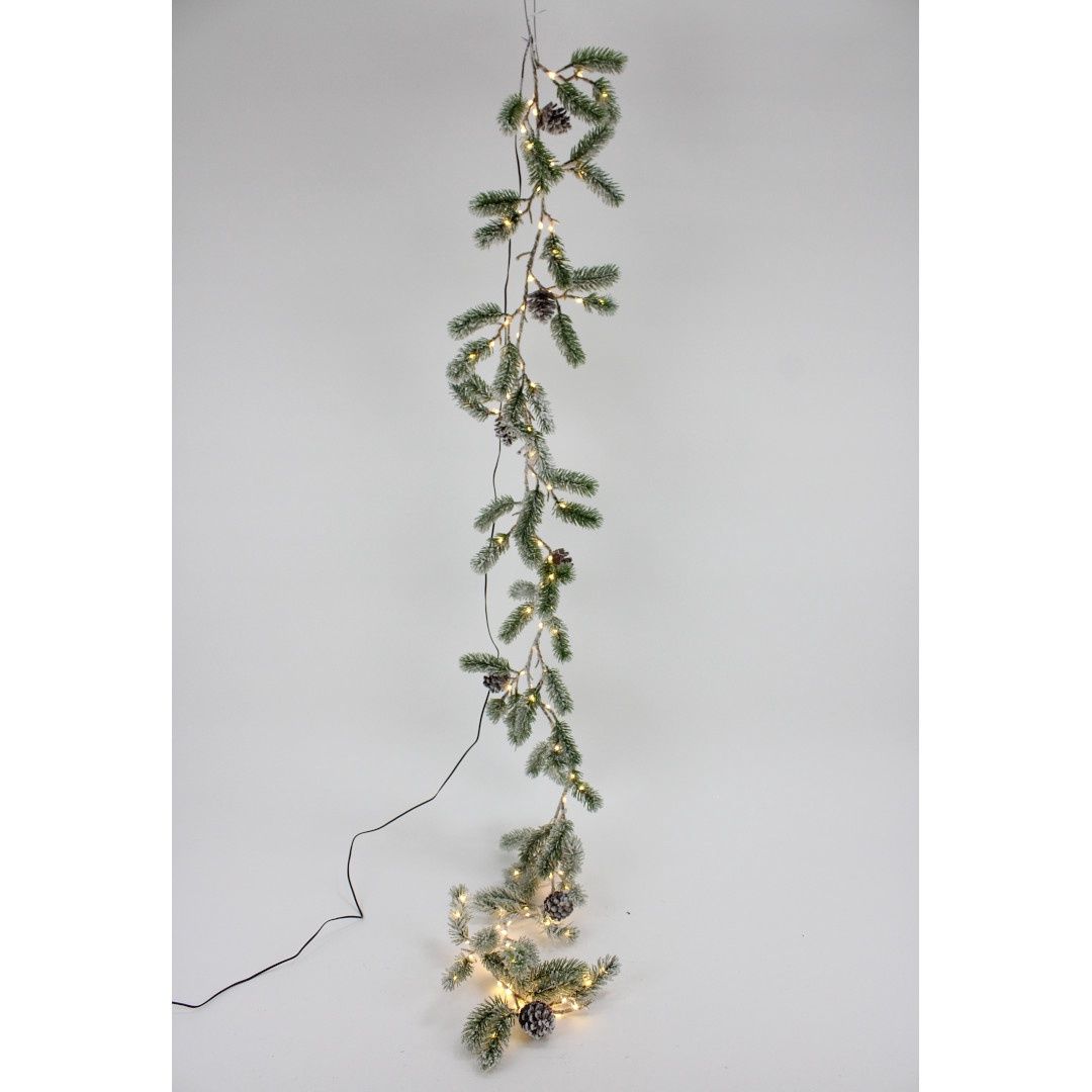Garland, 71" Snow Pine LED