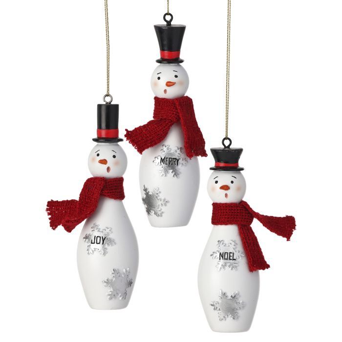 Ornament, 5.5&quot; Caroling Snowman 3 Asst