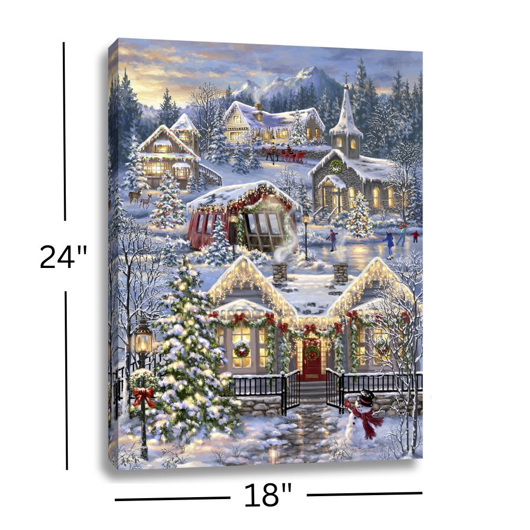 Backlit Print, Xmas Village remote 18x24
