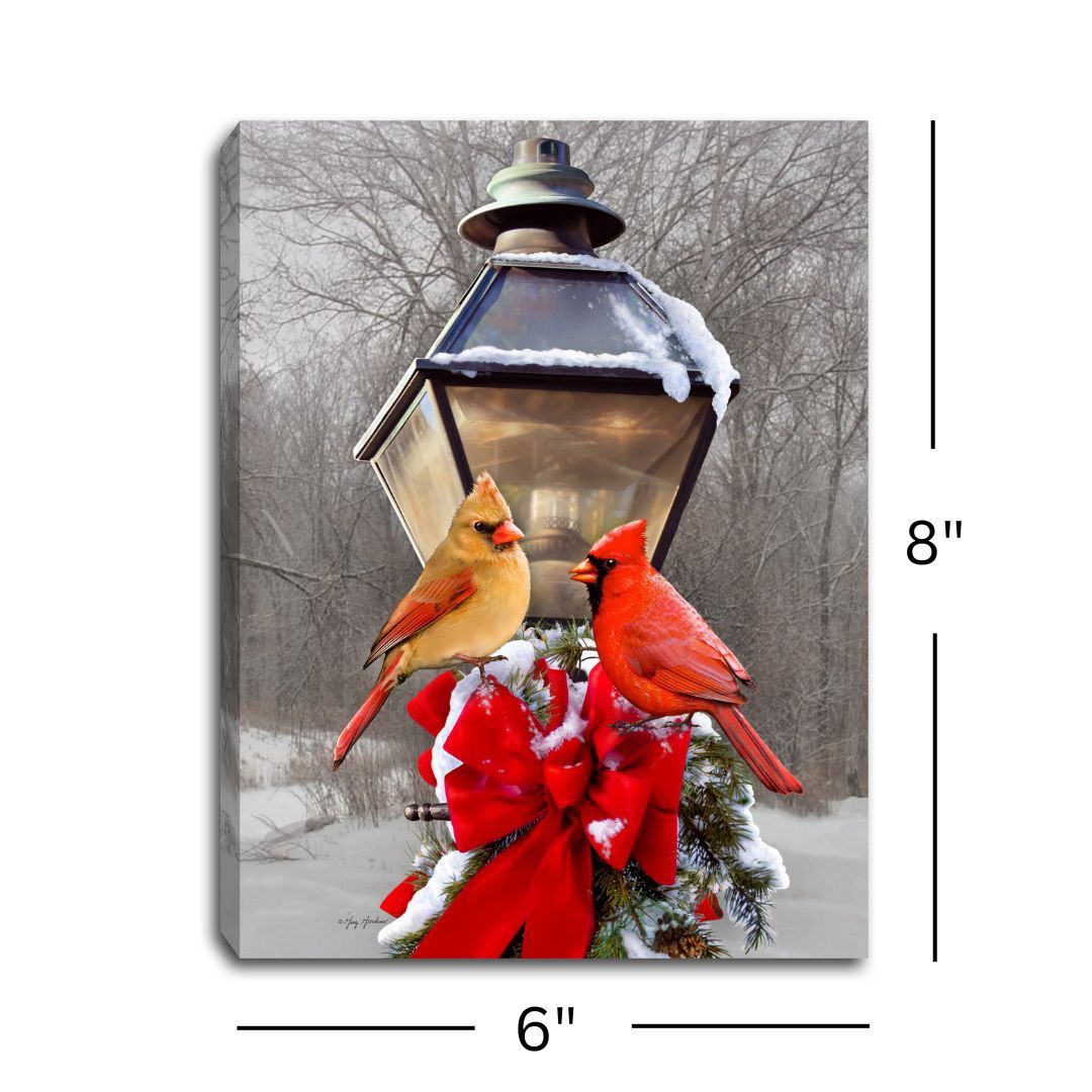 LED Canvas, Cardinals in Snow