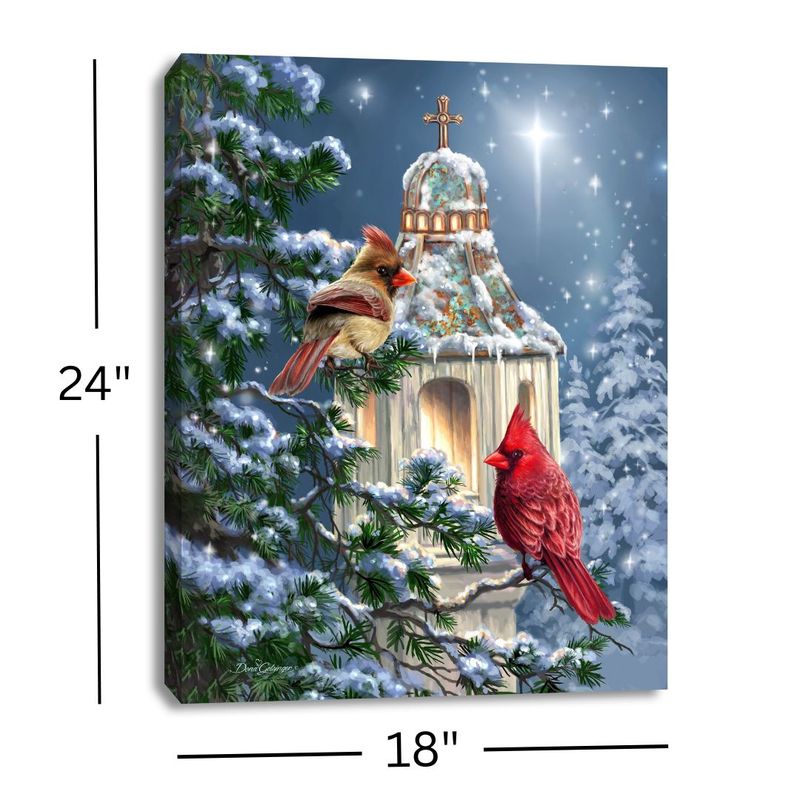 LED Canvas, Little Cardinal Chapel 18x24