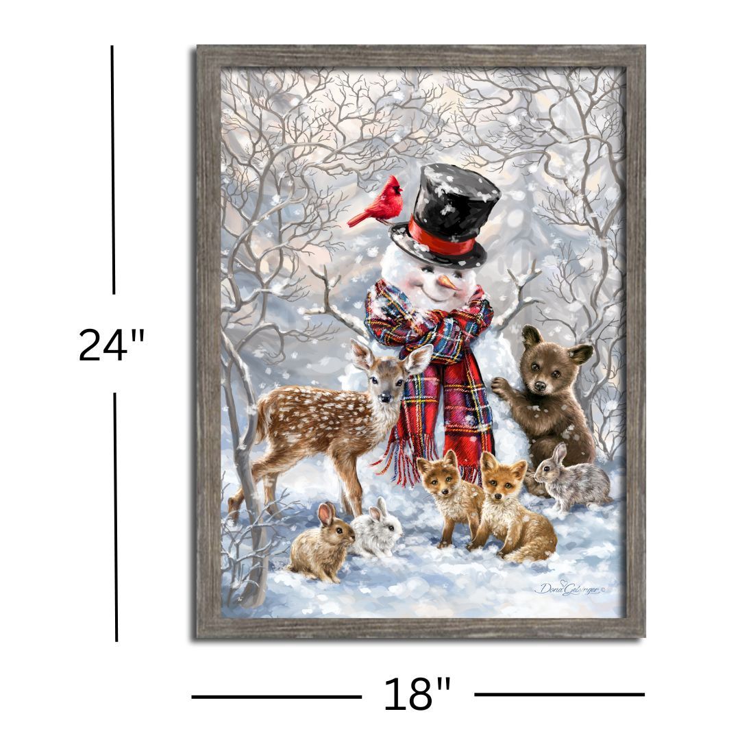 LED Canvas, Forest Friends Framed 18x24