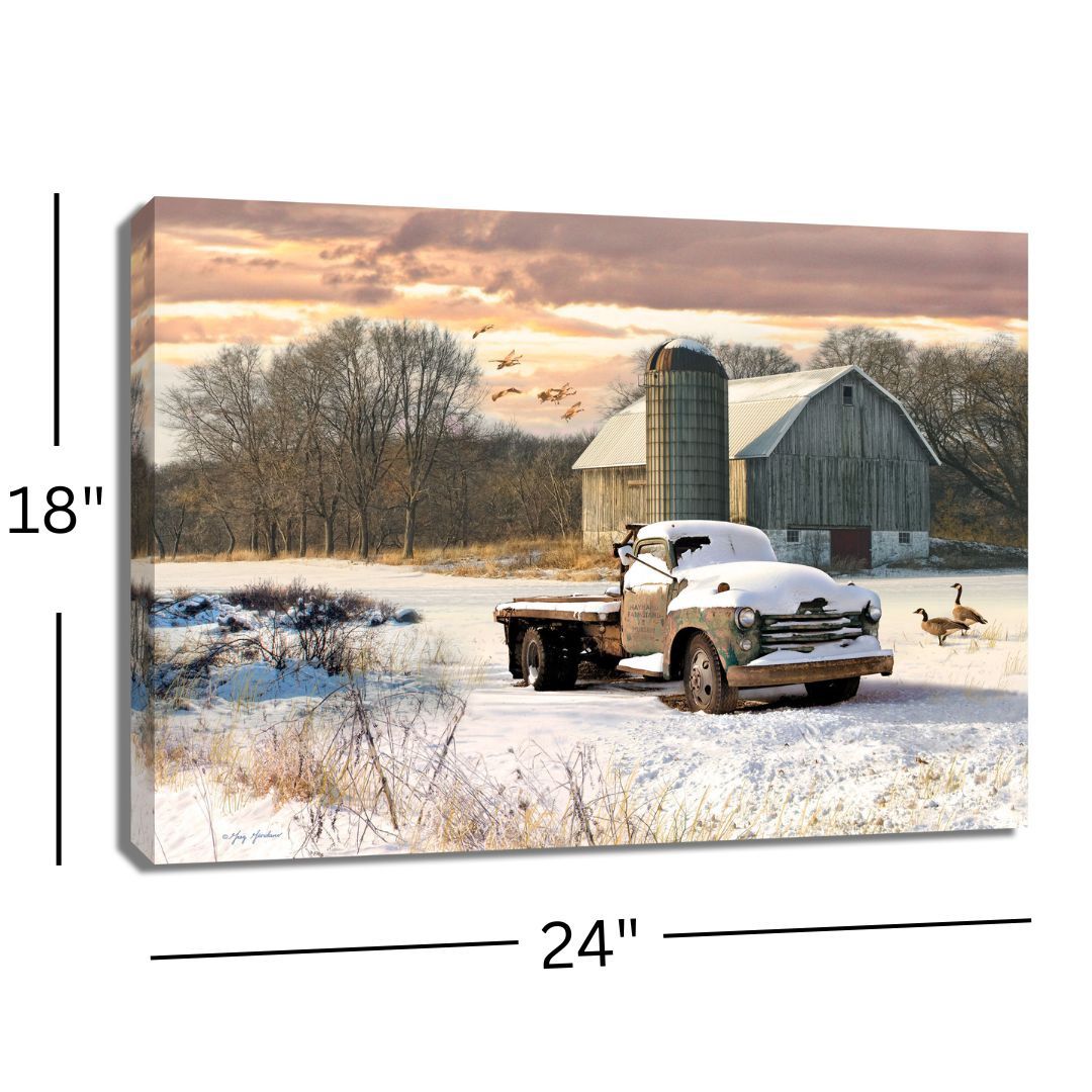 LED Canvas, Snowy Fields 18x24