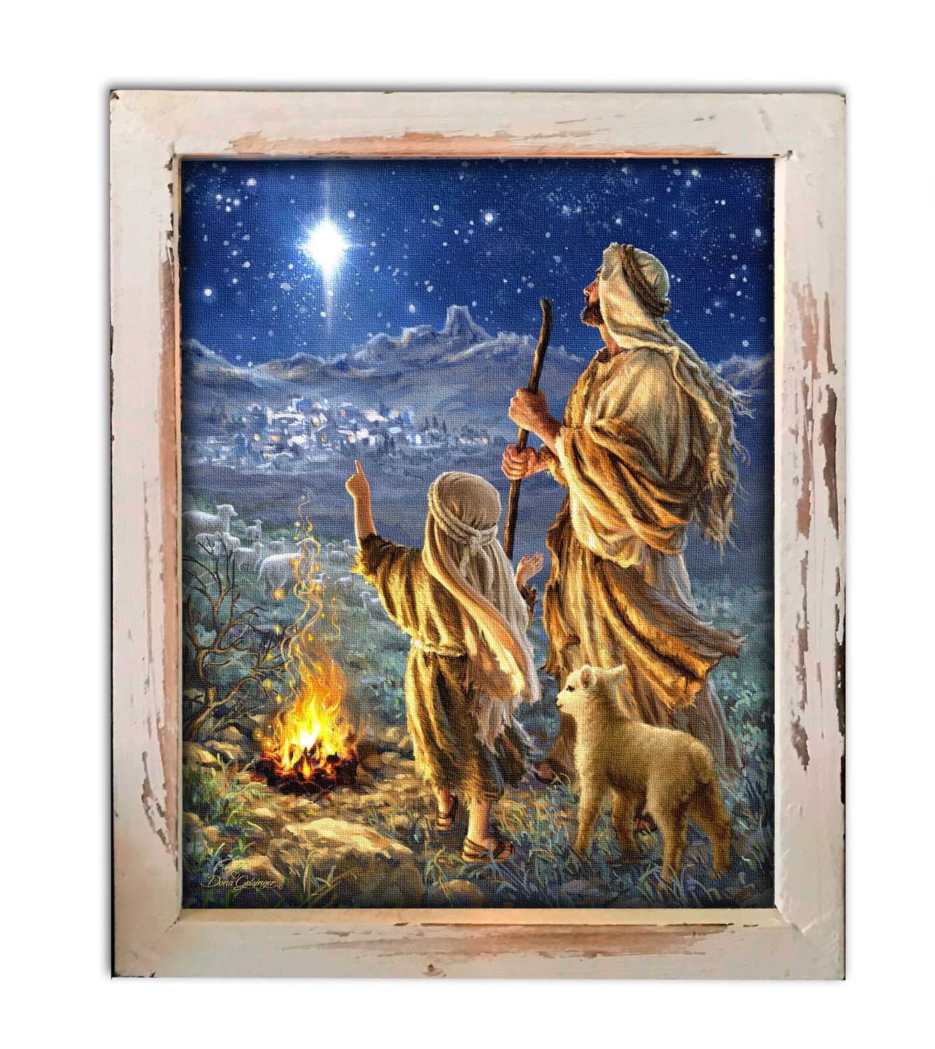 Shadow Box LED Canvas, The Lord is My Shepherd 8x8