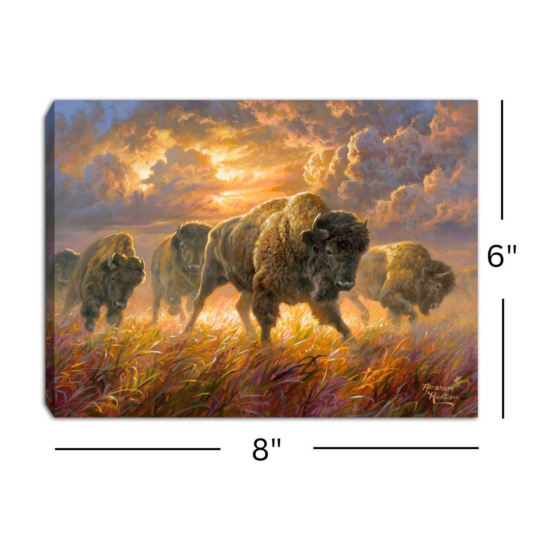 LED Canvas, Running Buffalo Small