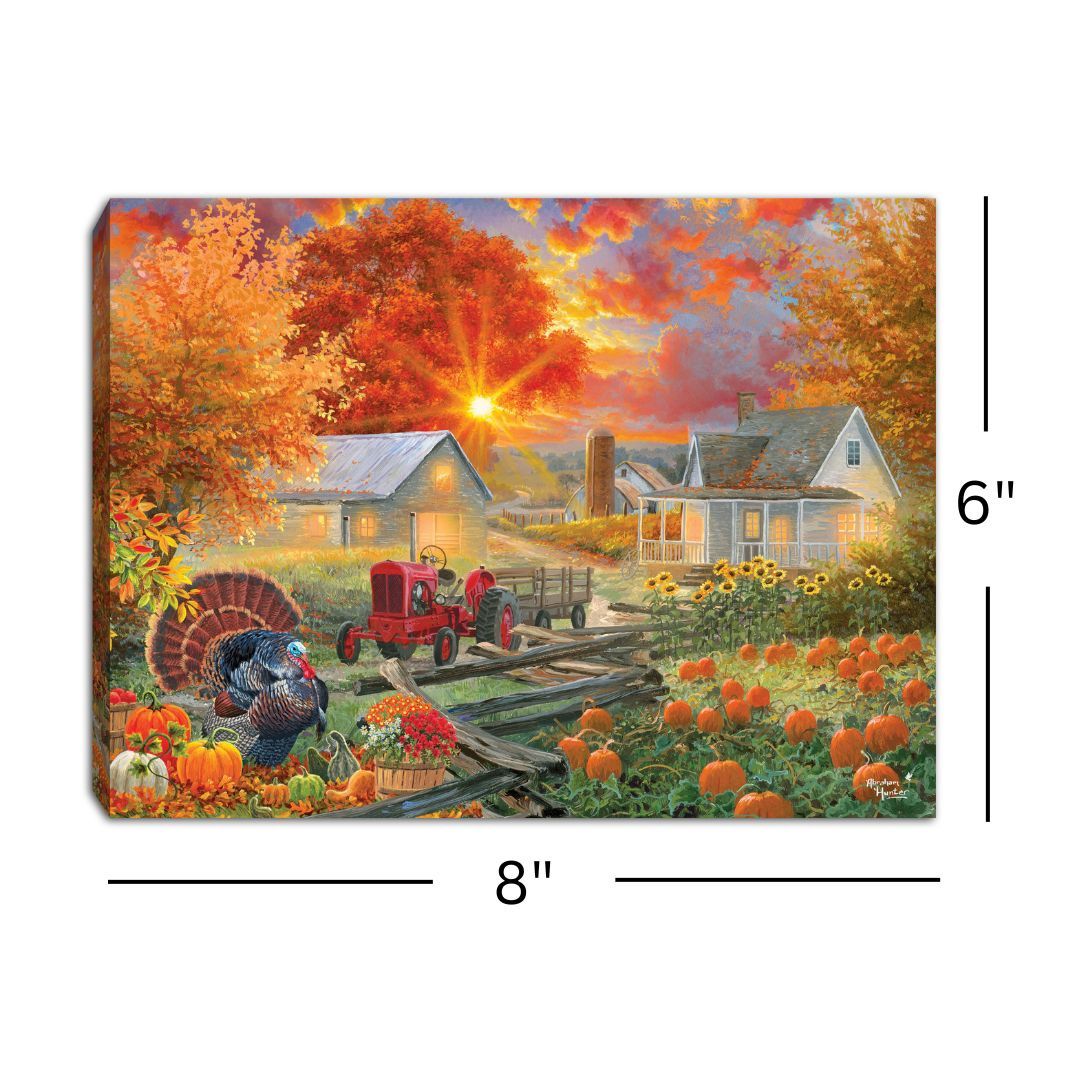 LED Canvas, Pumpkin Harvest Small