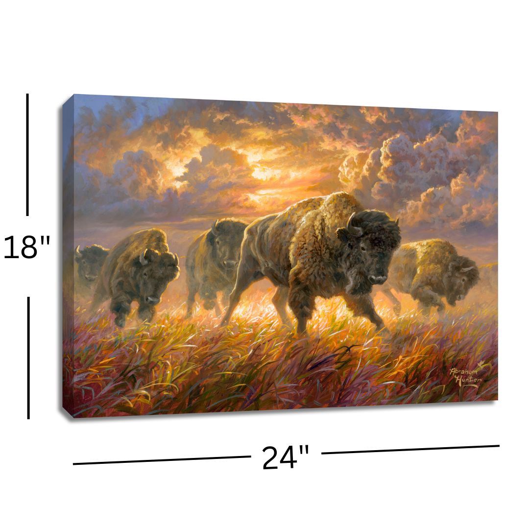 LED Canvas, RunningBuffaloRemot 18x24