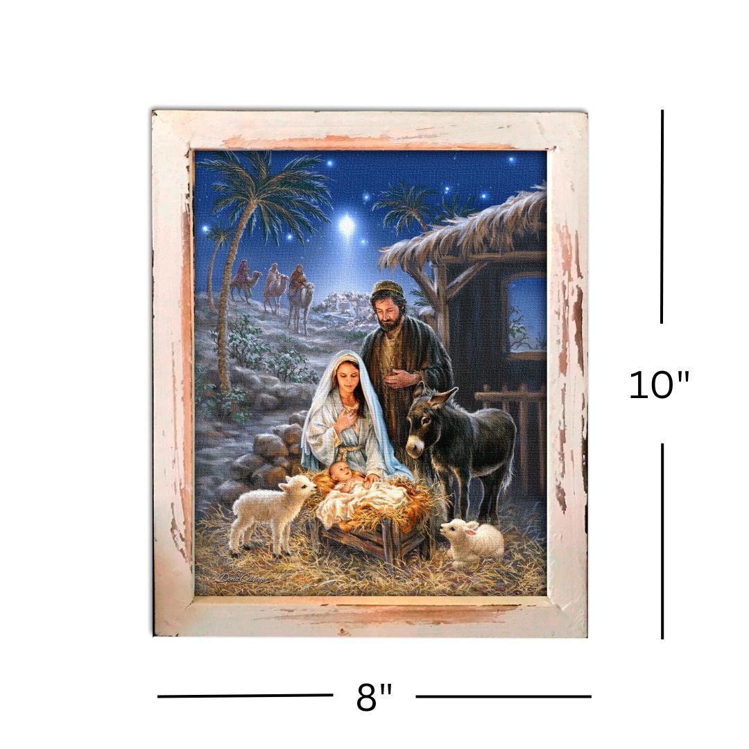 Shadow Box, A Savior Born LED 8x10