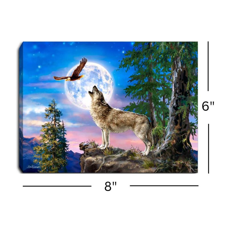LED Canvas, Wolf Moon 8x6