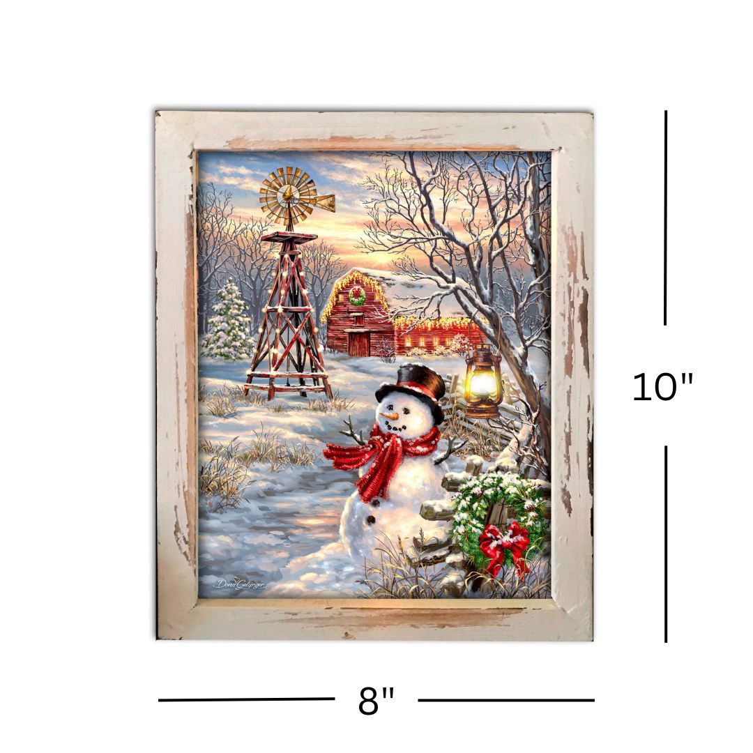 Shadow Box, Winter Windmill LED 8x10
