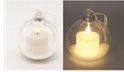 Ornament, Sm Ball w/Frosty LED Candle B/O