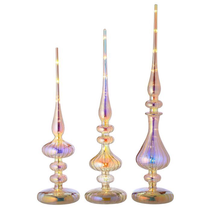 Obelisk, 15"-20" LED/Timer/BO Champagne Set/3 Glass