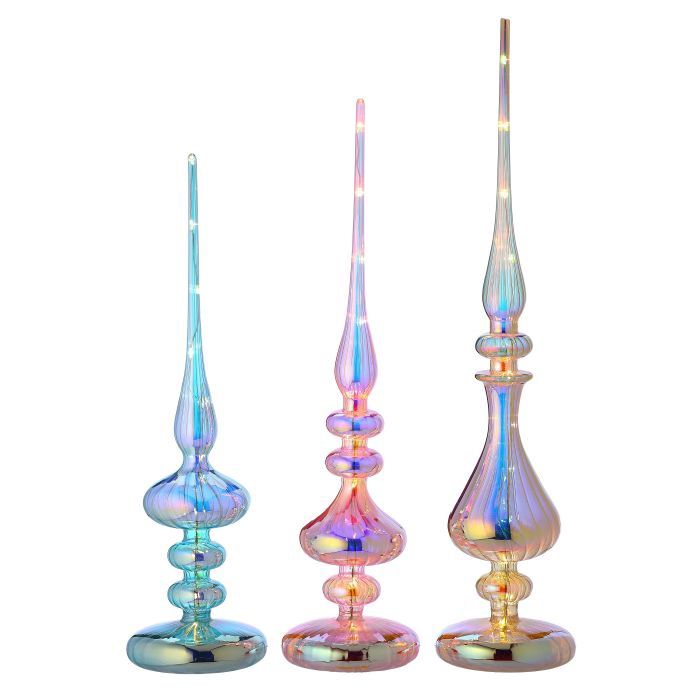 Obelisk, 15"-20" LED/Timer/BO Pastel Set/3
