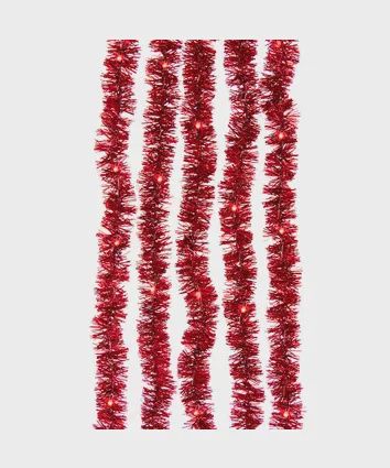LED Tinsel Lights, Cascade 6.5' 100l rd